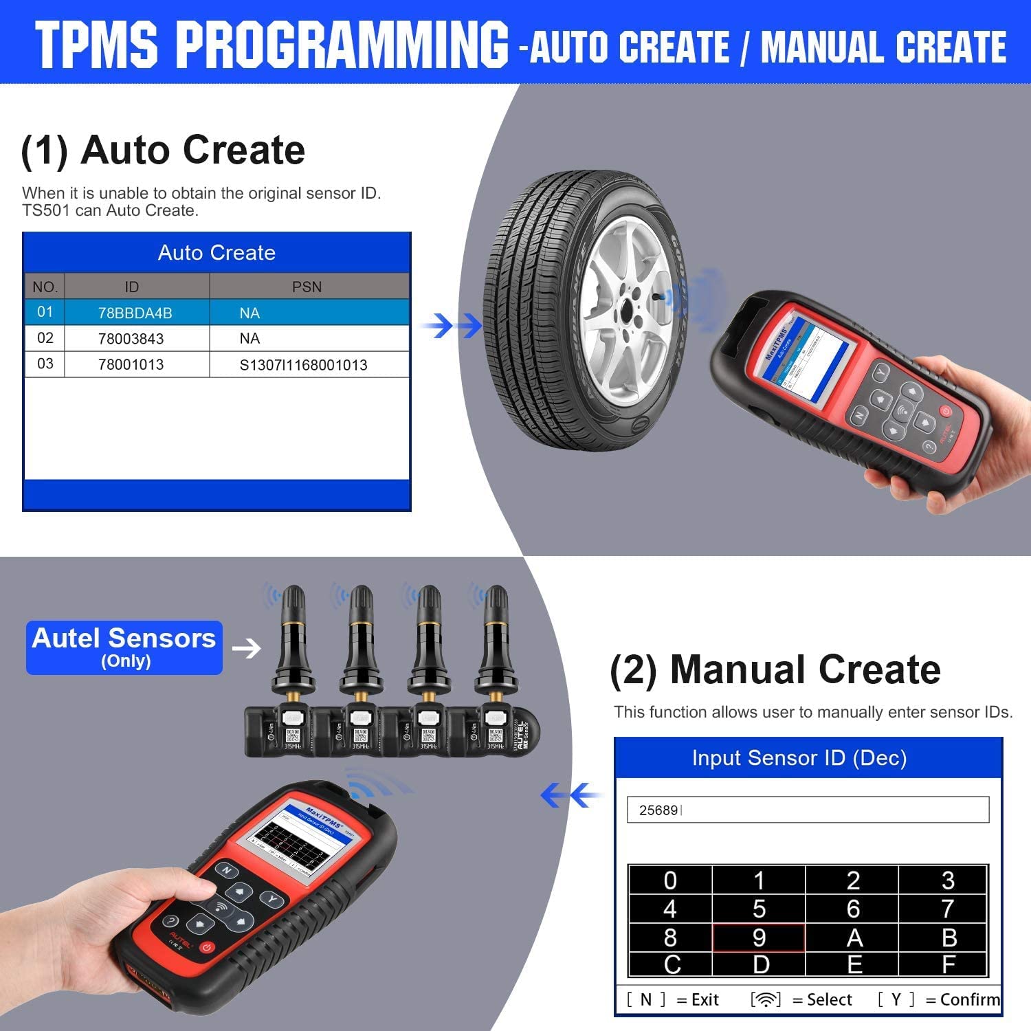 Herramientas de diagnóstico y mantenimiento de autoel maxitpms ts501 tpms