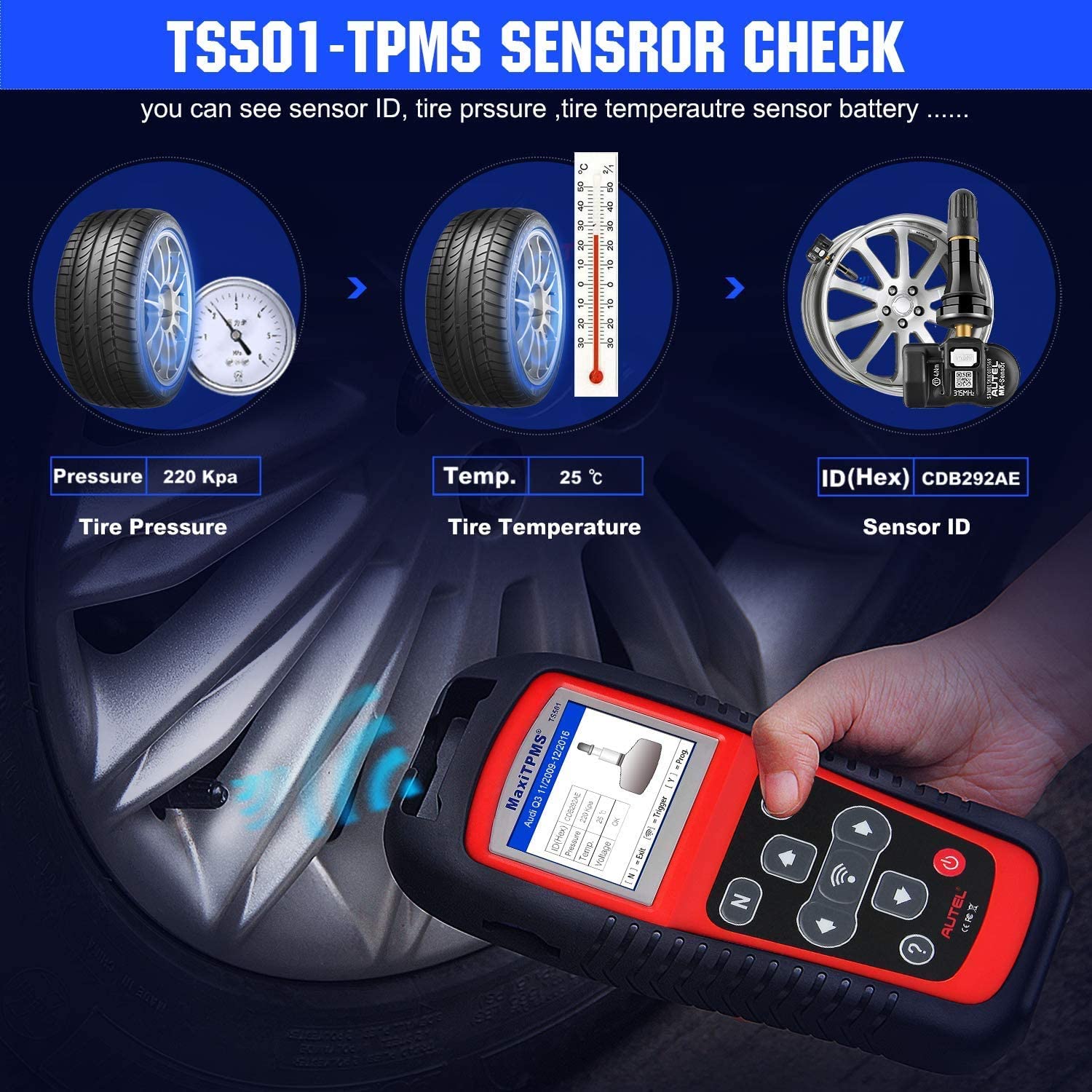 Herramientas de diagnóstico y mantenimiento de autoel maxitpms ts501 tpms