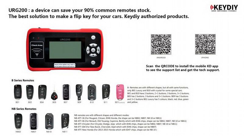 Keydiy URG200 Remote Maker Best Tool for Remote Control World with 1000 Tokens Replacement of KD900