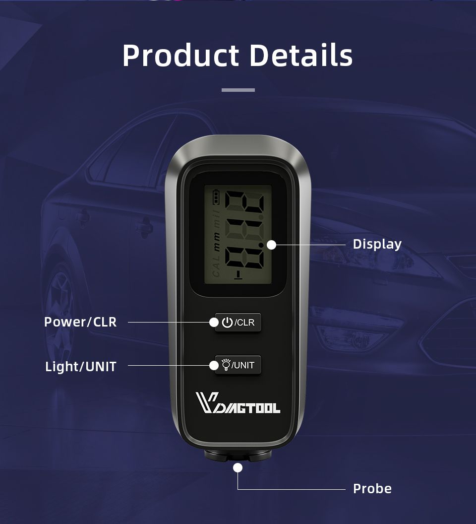 Vdiagtol vc100 medidor de espesor automotriz 02