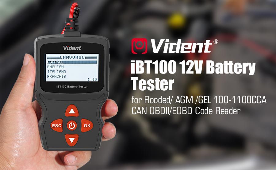 Analizador de batería vident ibt100 12v 