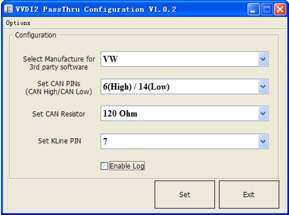 Vvdi2 – software de configuración passthru j2534