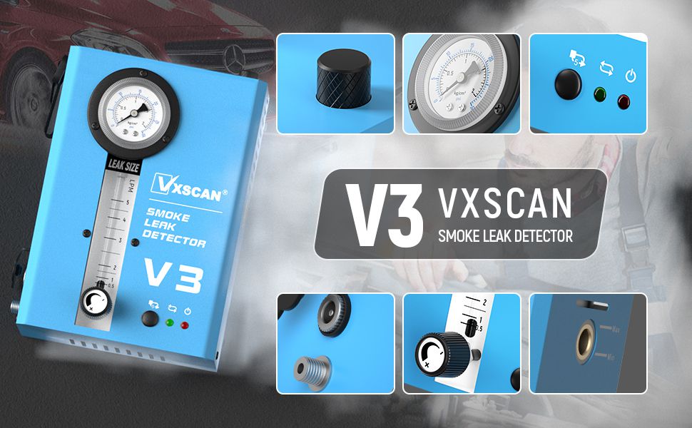 Vxscan V3 detector de fugas de humo de automóviles 