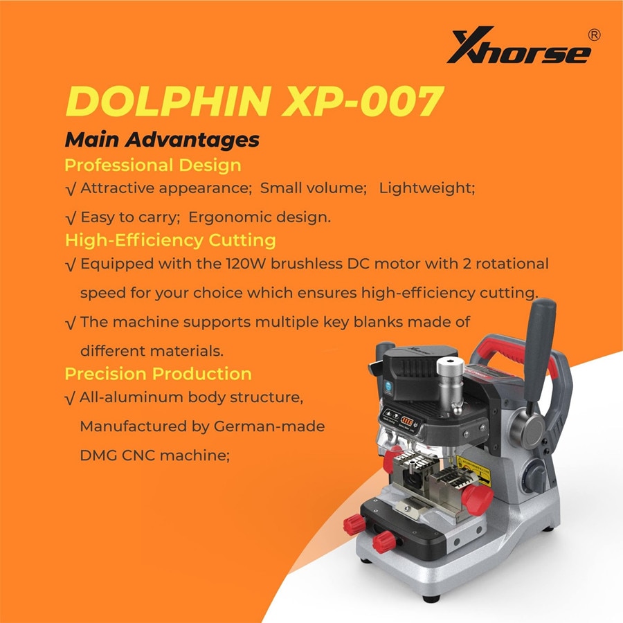 Máquina de corte de llaves manuales xhorse Dolphin XP - 007