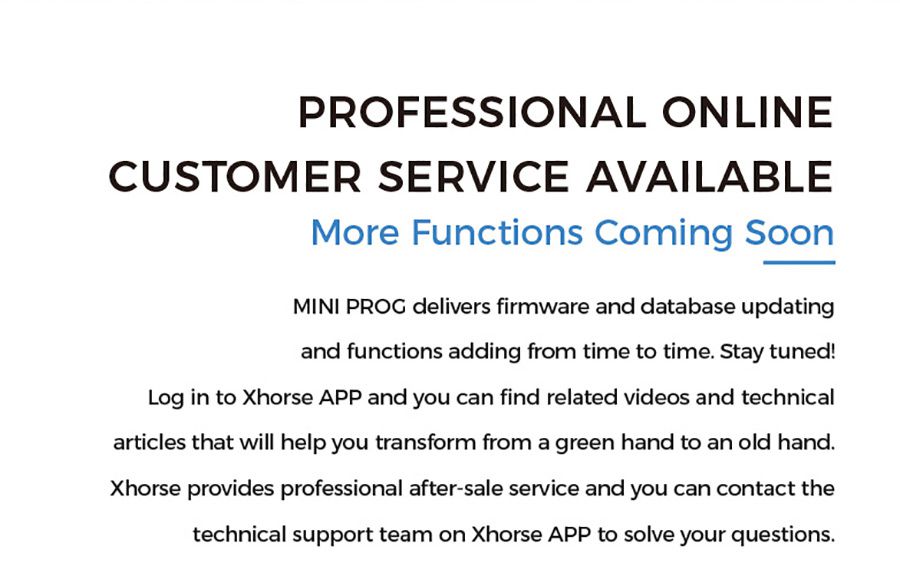 XHORSE MINI PROG Customer service
