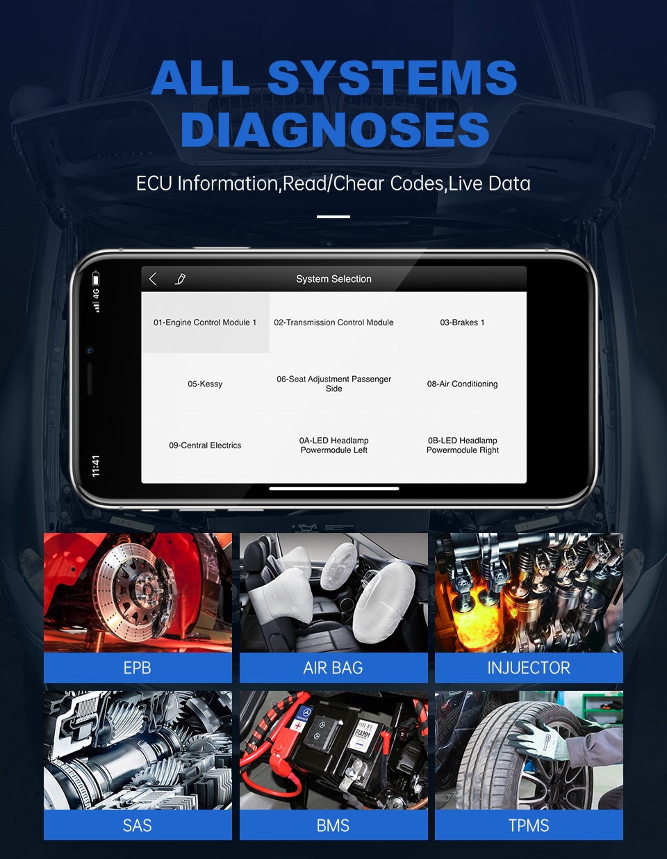 Herramienta de diagnóstico de todo el sistema xtool a30m obd2