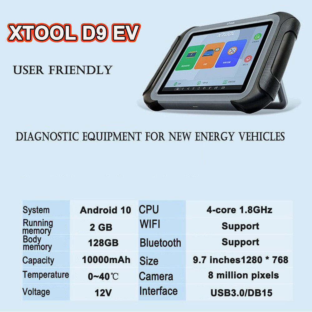 Herramienta de diagnóstico automotriz xtool d9ev