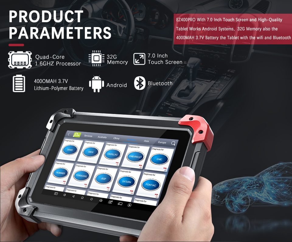 Herramienta de diagnóstico automático para tabletas xtool ez400 Pro