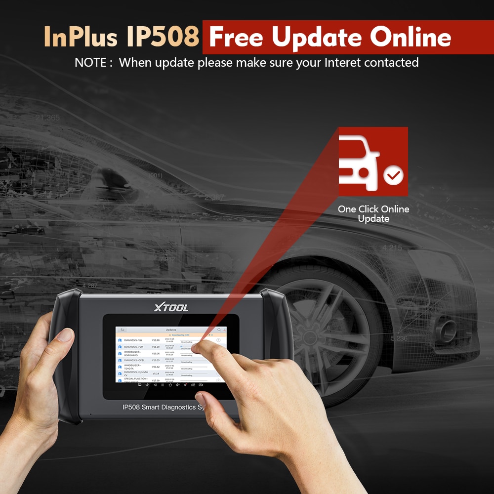 Herramienta de diagnóstico del sistema xtool inplus ip508 obd25