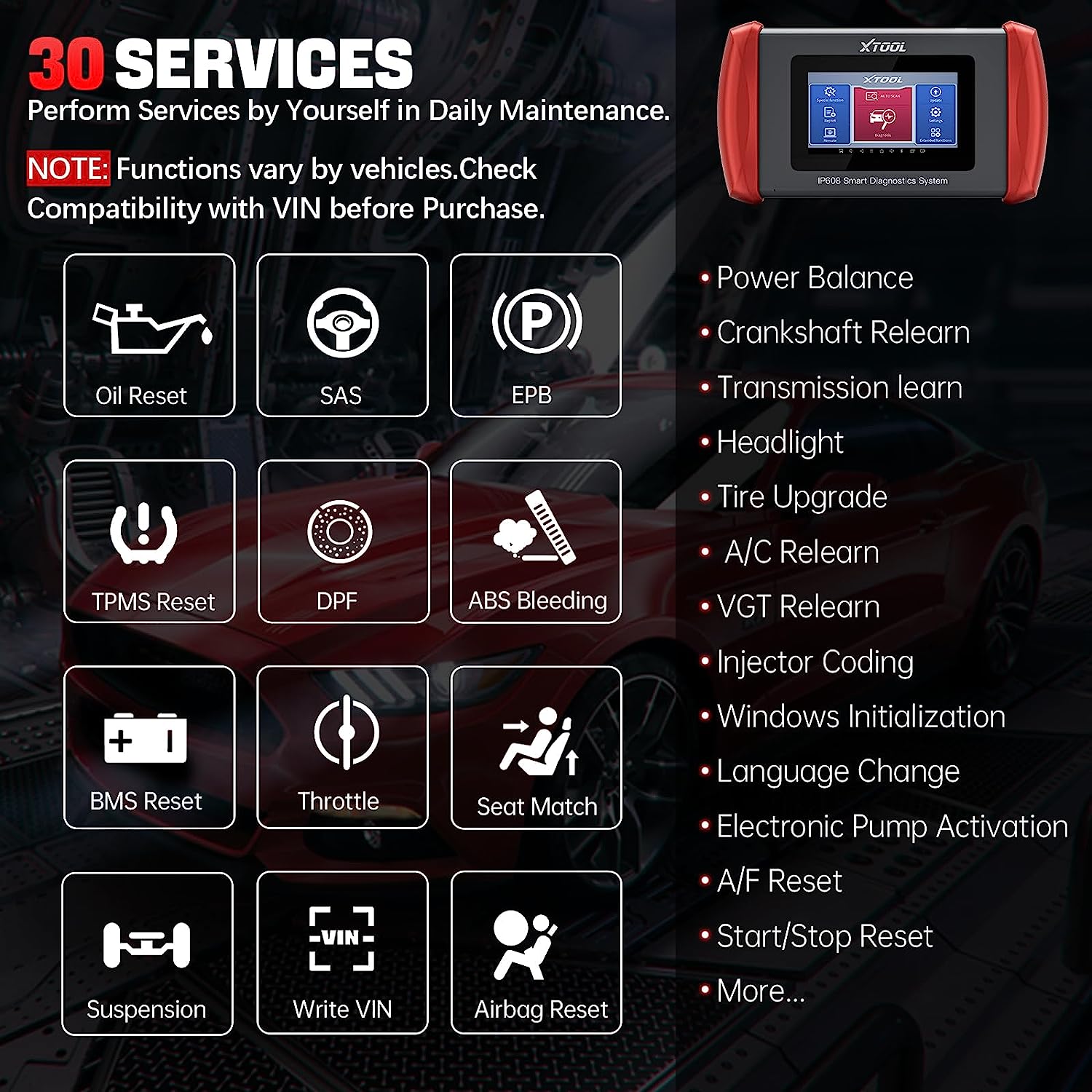 XTOOL InPlus IP608 OBD2 Scanner