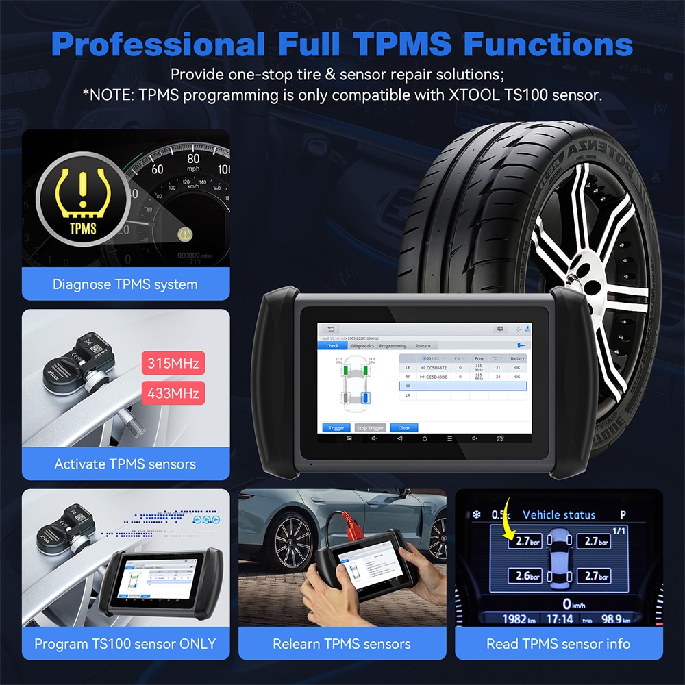 Xtool inplus ip819ts tpms programan todos los diagnósticos del sistema