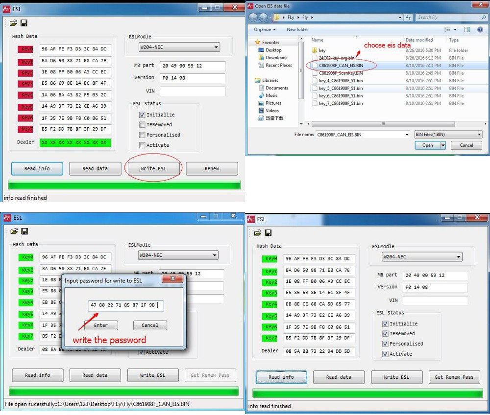 2009 - 2013 MB bga Key read ezs PW and write ESL Tool para talleres de reparación