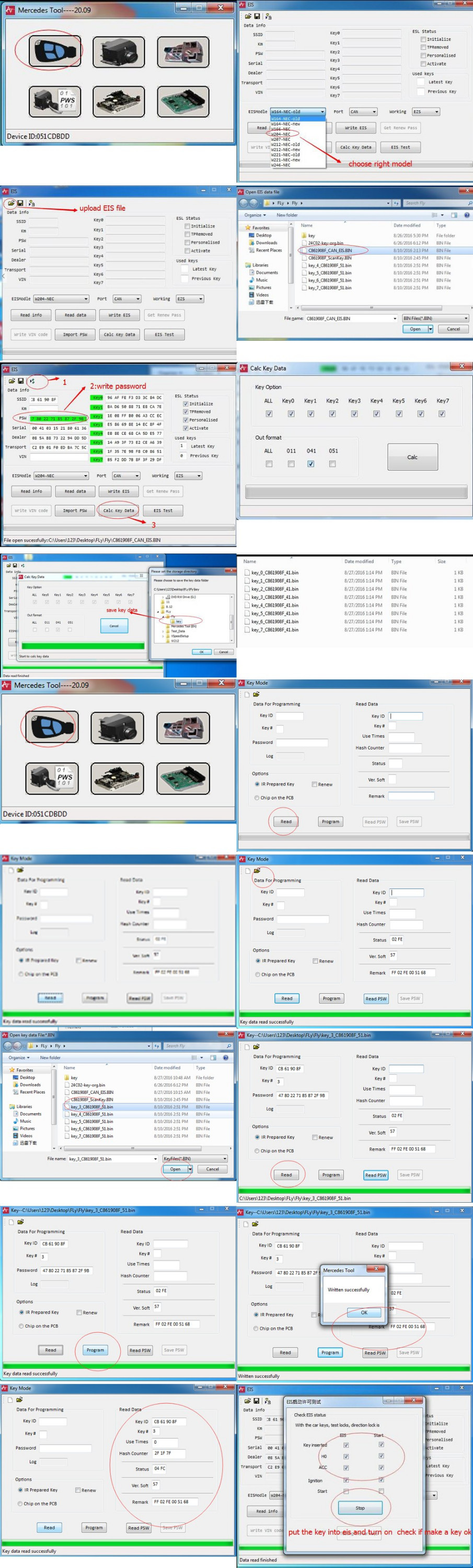 2009 - 2013 MB bga Key read ezs PW and write ESL Tool para talleres de reparación