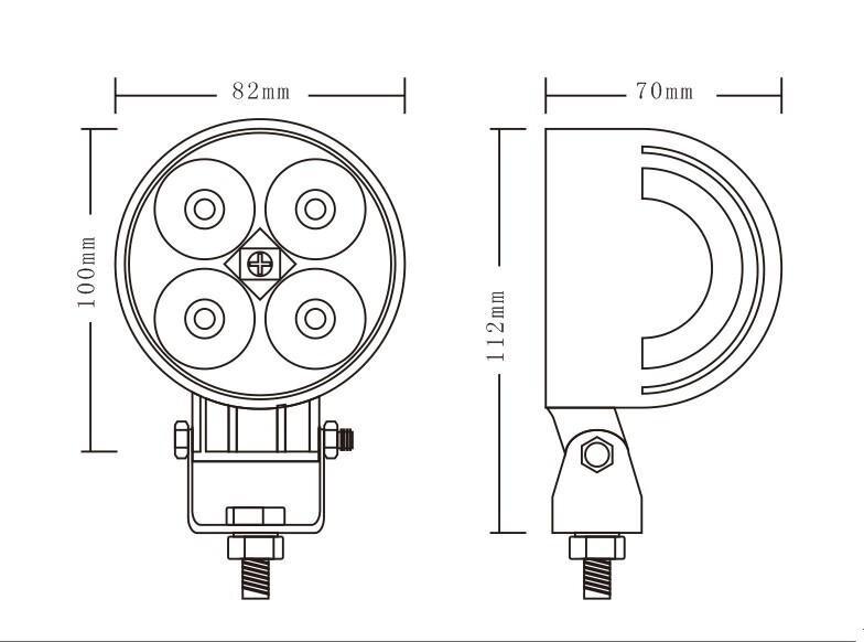 Luz de trabajo LED de inundación de 12w jeep todoterreno ip67 12v 24v