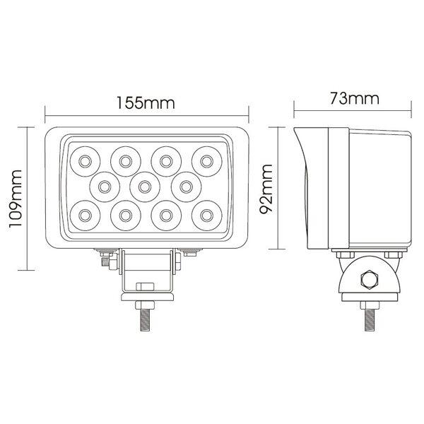 Focos de 33w / luces de trabajo LED de inundación jeep todoterreno ip67 12v 24v blanco