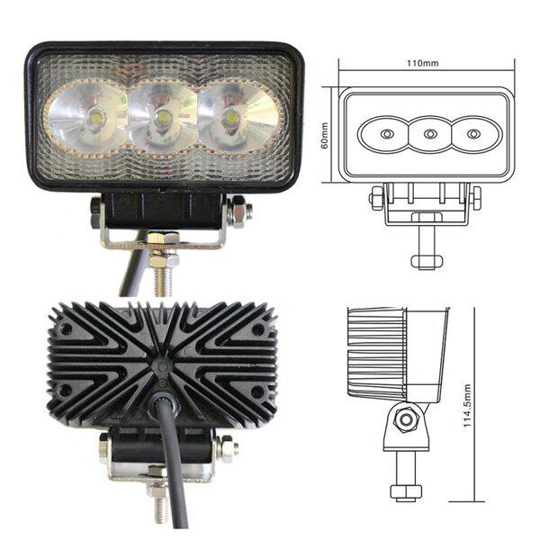 Luz de trabajo LED de inundación de 9w jeep todoterreno ip67 12v 24v