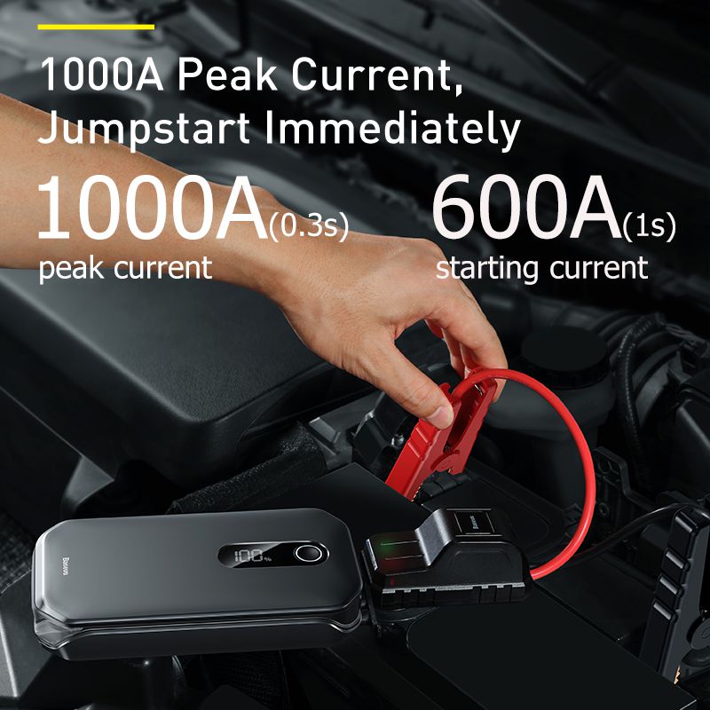 1000A 자동차 크로스오버 시동기 전원 팩 12000mAh 휴대용 배터리 스테이션(3.5L/6L 자동차 응급 조력기 시동 장치용