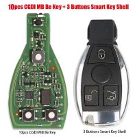 10 piezas originales de CGDI MB be Key v1.3, con carcasa de llave inteligente 3 botones, para Mercedes - benz, obtener 10 tokens gratuitos de CGDI MB