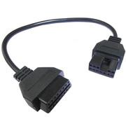 12pin OBD2 Connector Adapter for Mitsubishi Auto Diagnostic Tool-Black Head