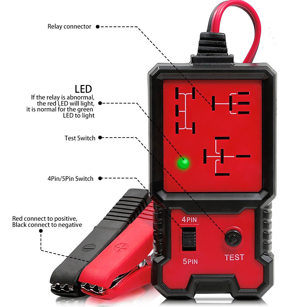 12V 전자 자동차 계전기 테스트기 자동차 진단 배터리 검사 도구