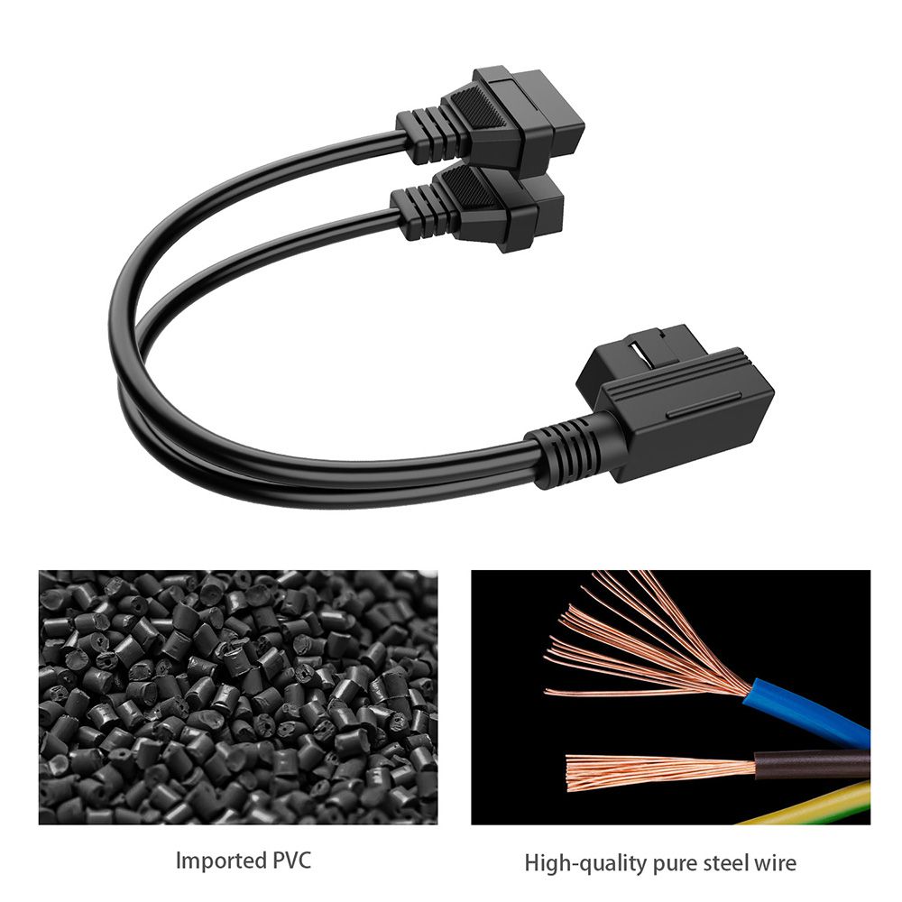 1ft 30cm obd2 cable de desviación de ángulo recto de 16 agujas hilo exterior a 2 hilo interior cable de extensión de desviación y