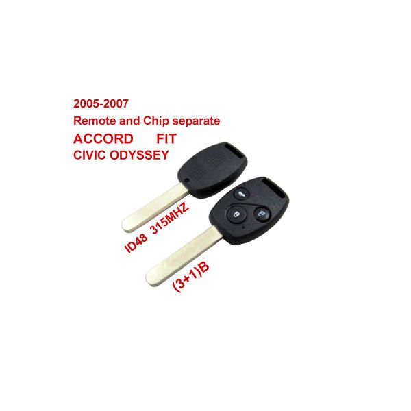 2005-2007 리모컨 키 3+1 버튼 및 칩 분리 ID: 48(315MHZ), 혼다용