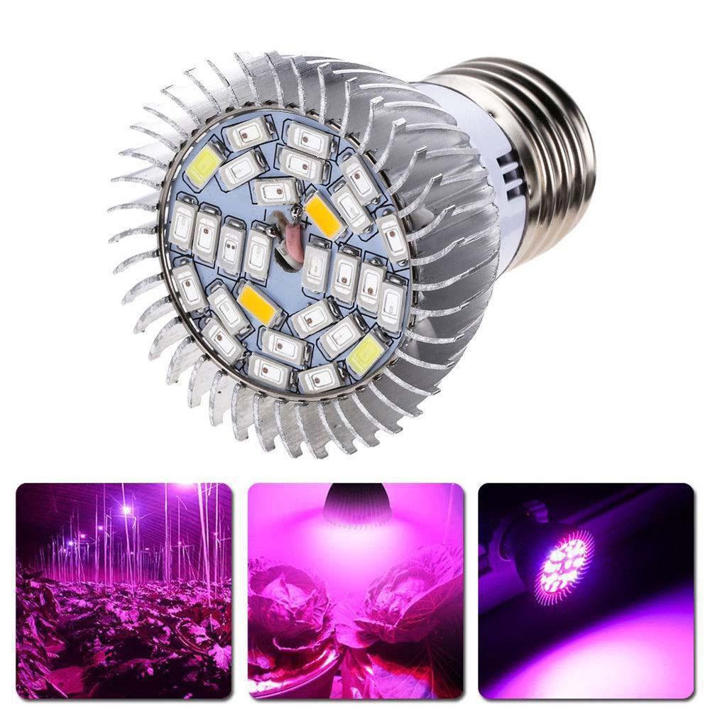 Nueva lámpara de crecimiento LED 28w e27 semillas de flores, plantas hidropónicas, bombillas de crecimiento, iluminación vegetal de espectro completo