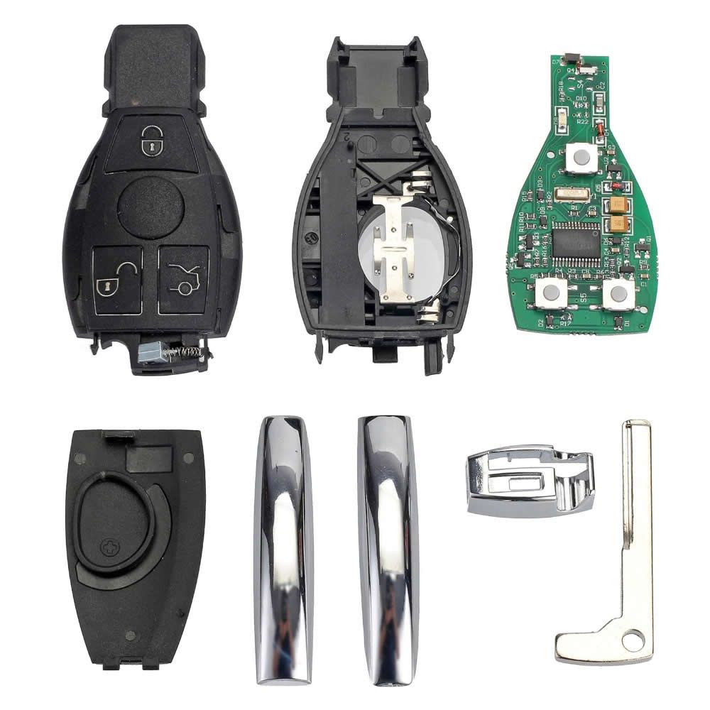 Reemplazo de la llave de la carcasa de la llave del vehículo de control remoto de 3 botones Mercedes - Benz + NEC & bga control 433 MHz 2000