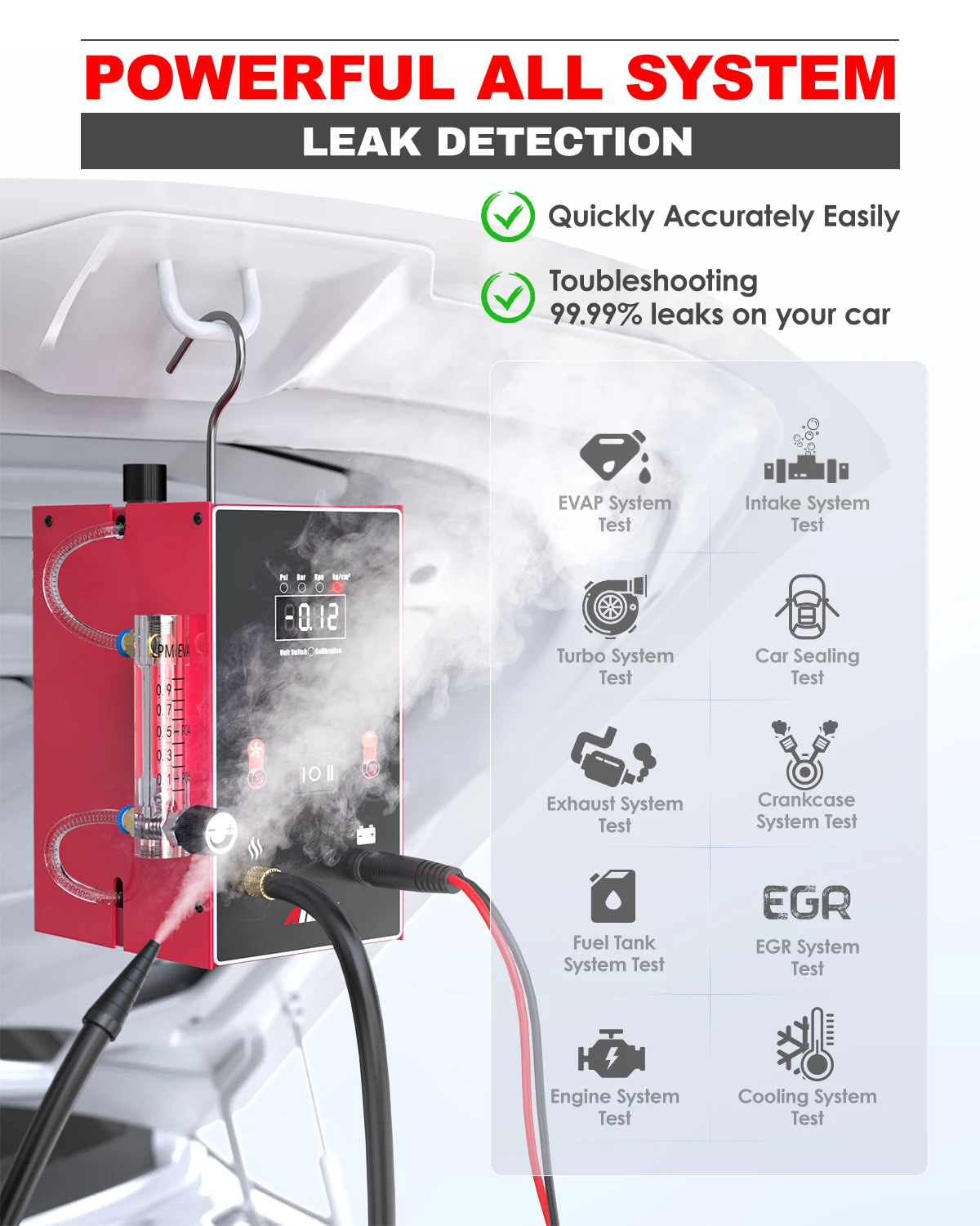 ANCEL L300 Car Smoke Leak Detector EVAP Pipe Smoking Generator Pipe Leakage Analyzer Tester EVAP System Diagnostic Tool