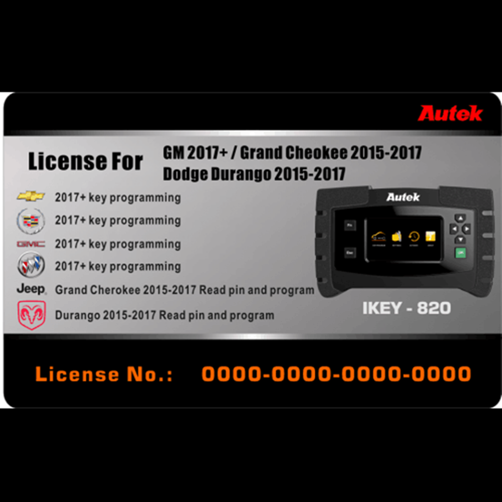 Autek IKEY820 New License for GM, Grand Cheokee and Dodge Durango Key Programming