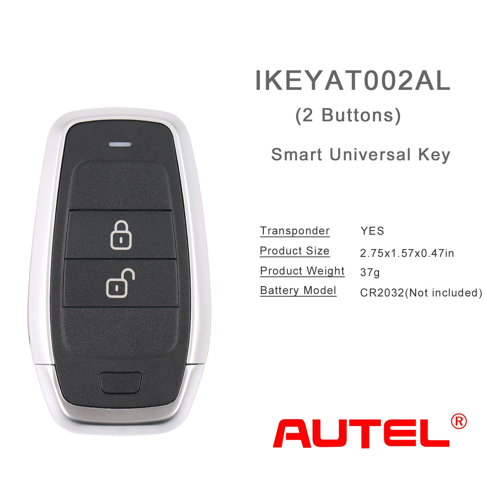 AUTEL IKEYAT002AL 2 버튼 독립형 범용 스마트키 5개/배치