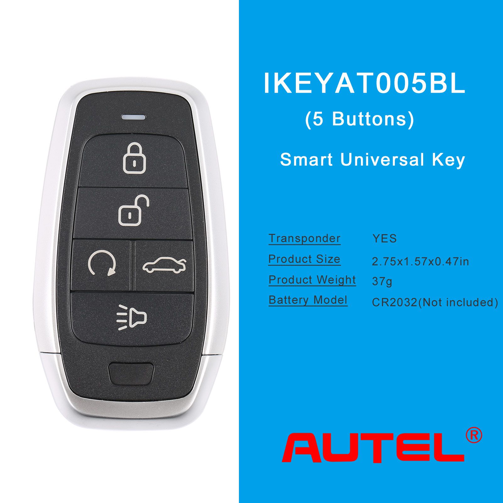 Autel ikeyat005bl 5 botones clave inteligente universal independiente 5 piezas / lote