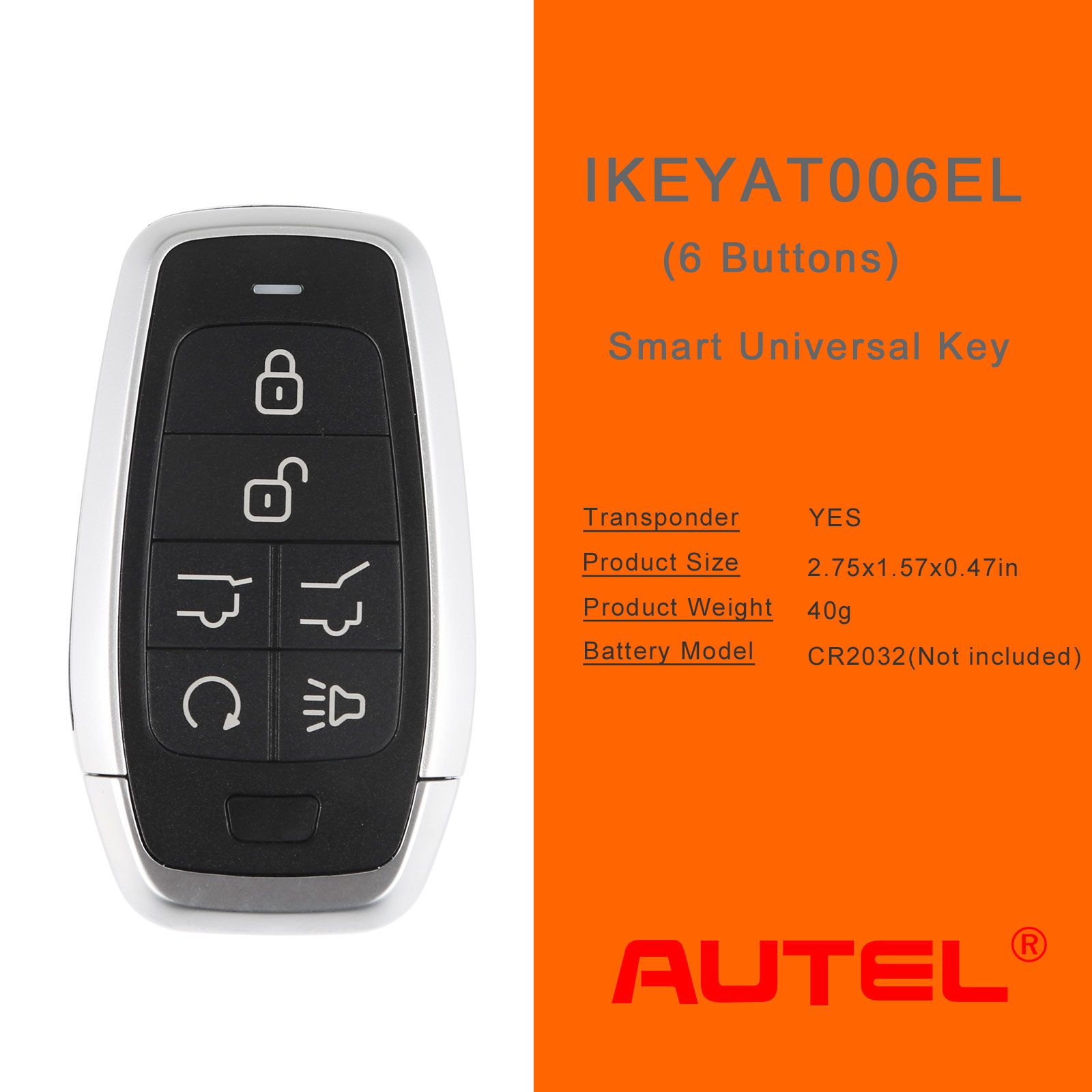 AUTEL IKEYAT006EL 6 버튼 독립형 범용 스마트키 5개/배치
