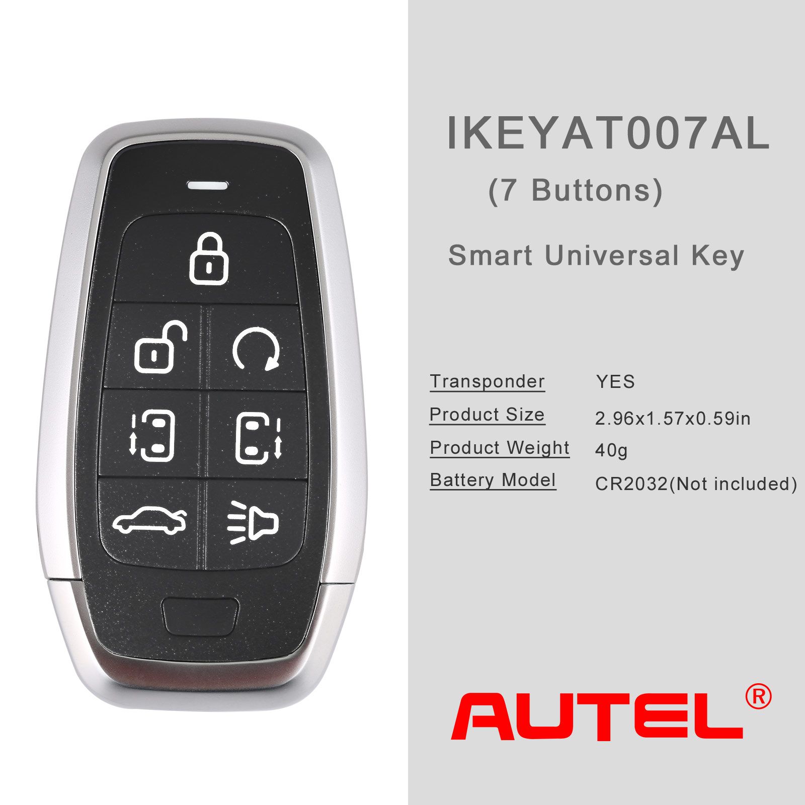 AUTEL IKEYAT007AL 7 버튼 독립형 범용 스마트키 5개/배치