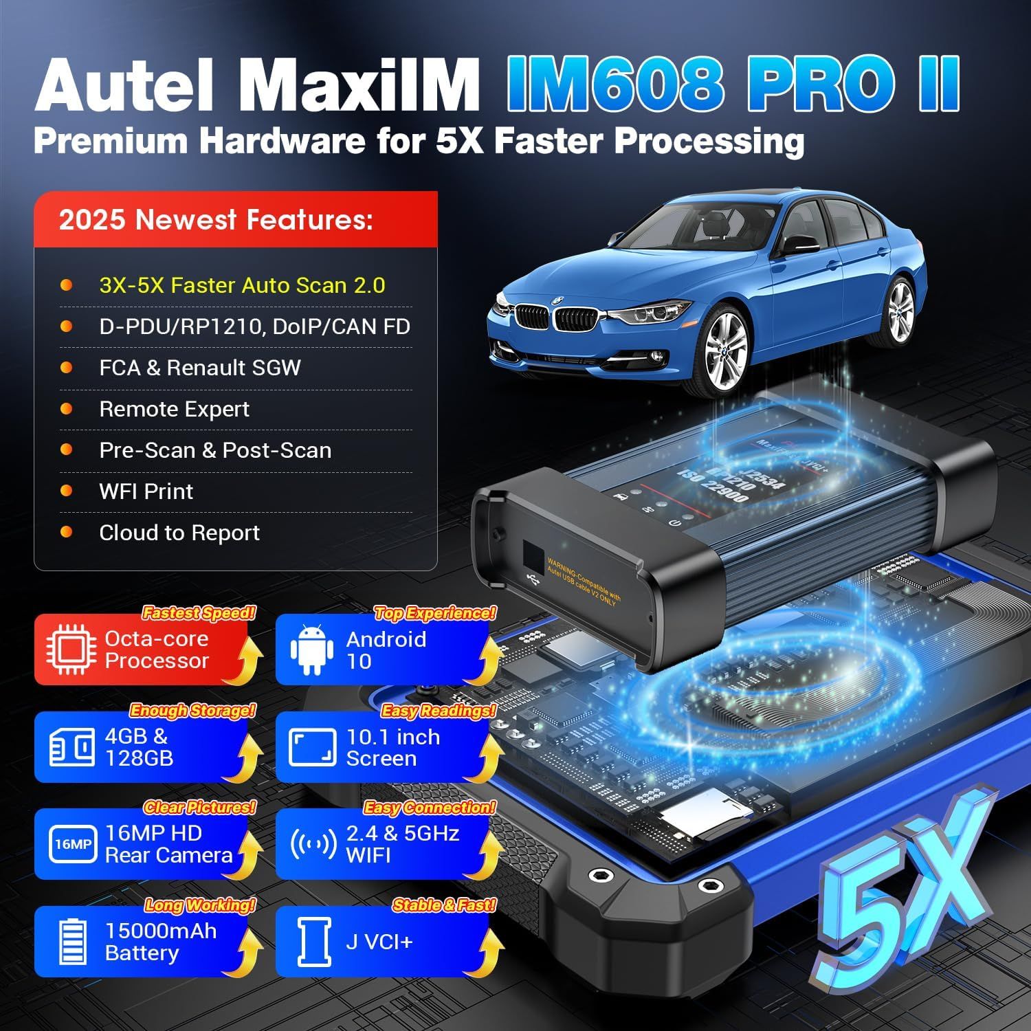 2025 Autel MaxiIM IM608 PRO II (Autel IM608 II) Full Kit with JVCI+ Plus IMKPA Accessories Get Free G-Box3 APB112