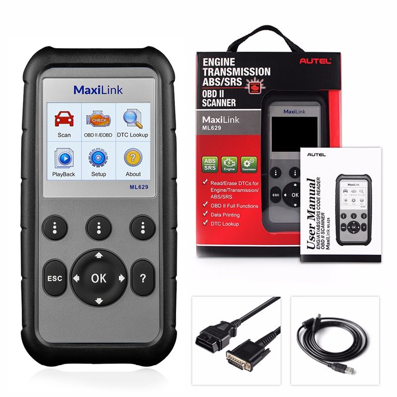  Autel MaxiLink ML629 ABS/Airbag/AT/Engine Code Reader Scanner CAN OBDII Diagnostic Tool