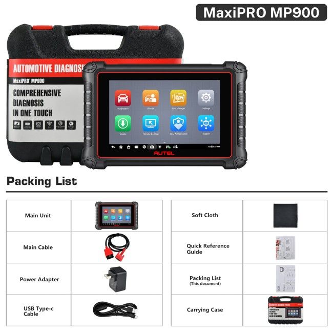 2025 Autel MaxiPRO MP900 All System Diagnostic Scanner Android 11.0 ECU Coding Bi-directional Control Upgraded Of MP808S / DS808S