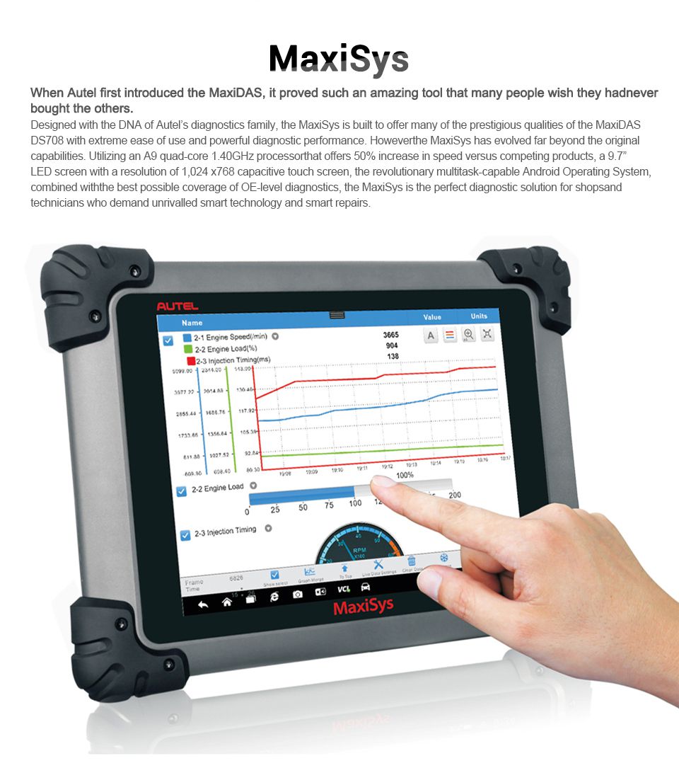 Autoel maxisys pro ms908p a bordo Bluetooth / WiFi Diagnosis / herramienta de programación ECU