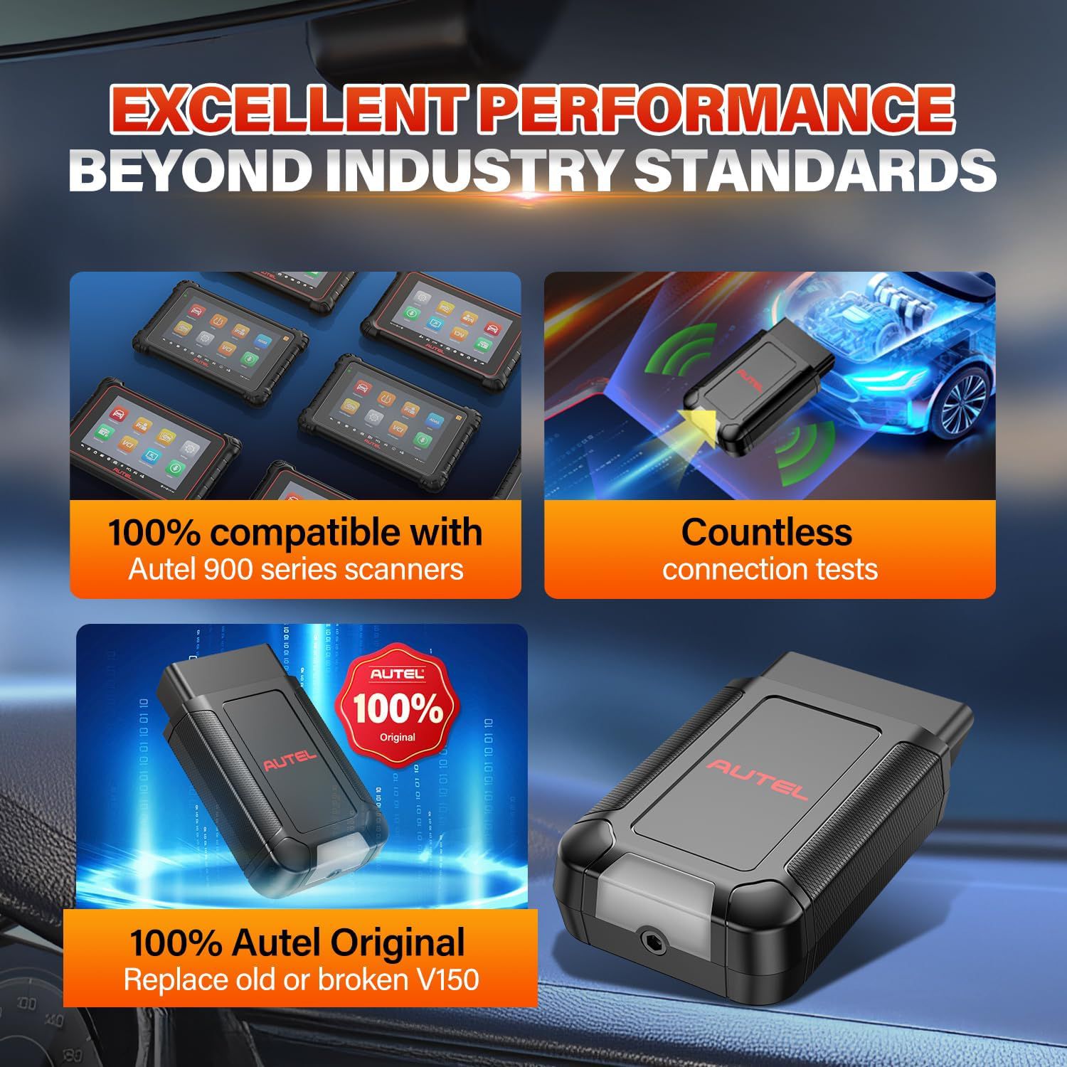 2025 Autel MaxiVCI V150 VCI150 Wireless Dongle,Support CAN FD / DOIP Protocol work for Autel 900 Series Scanners MK900BT MP900BT MP900Z-BT MP900TS