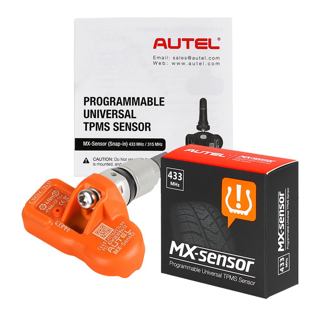 V4.09 Autel MX-Sensor 433MHZ 범용 프로그래밍 가능한 TPMS 센서, 타이어 압력 센서 교체용 특수