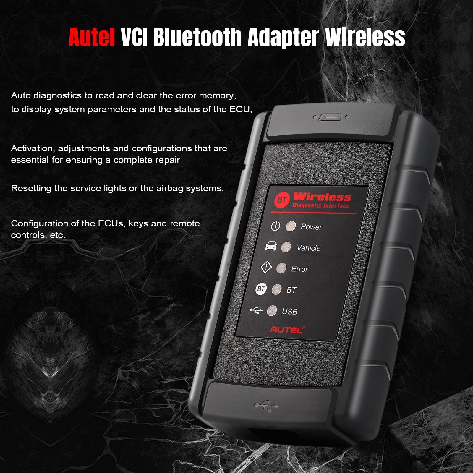 기본 Autel VCI Bluetooth 어댑터 무선 진단 인터페이스 Bluetooth 연결 VCI MS908S/MS908/MK908/MS905/MaxiSys Mini용