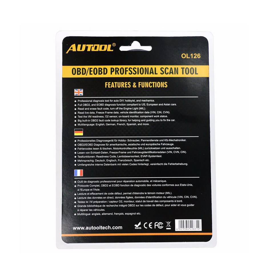 AUTOOL126 OBD/EOBD 엔진 오류 코드 리더기