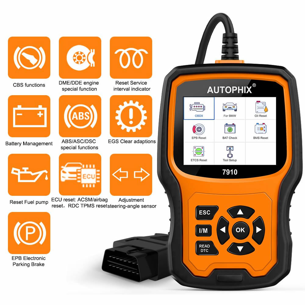 Autophix 7910 For BMW OBD2 Scanner Oil Service EPB SAS Airbag TPMS Reset  OBD2 Diagnostic Tool For BM