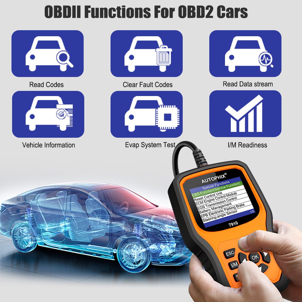 BMW OBD2 스캐너용 Autophix 7910 오일 서비스 EPB SAS 에어백 TPMS BMW OBDII 자동차 스캐너용 OBD2 진단 키트 재설정