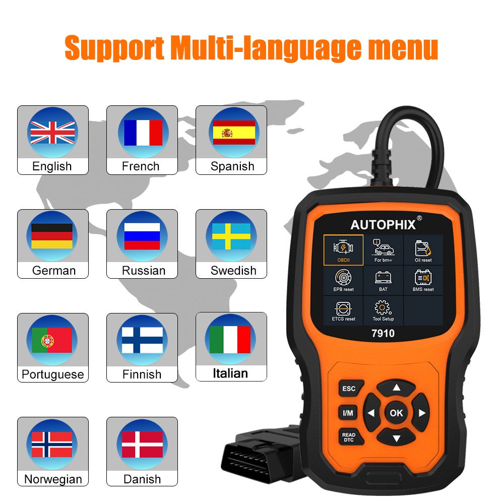 Autophix 7910 For BMW OBD2 Scanner Oil Service EPB SAS Airbag TPMS Reset OBD2 Diagnostic Tool For BMW OBDII Automotive Scanner