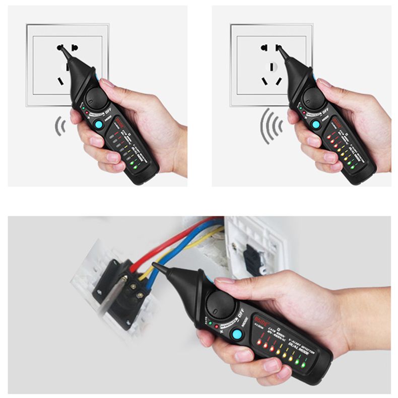 Bside avd06 detector de tensión no controlado de doble modo AC 12 - 1000v detector automático / manual ncv sensibilidad de Inspección en vivo ajustable