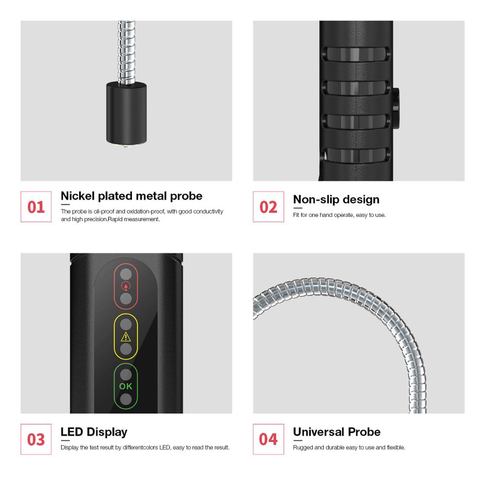 B100 제동액 테스트기 DOT3/DOT4/DOT5.1 제동액 테스트기 BF100 정밀 제동유 품질 검사펜의 LED 디스플레이