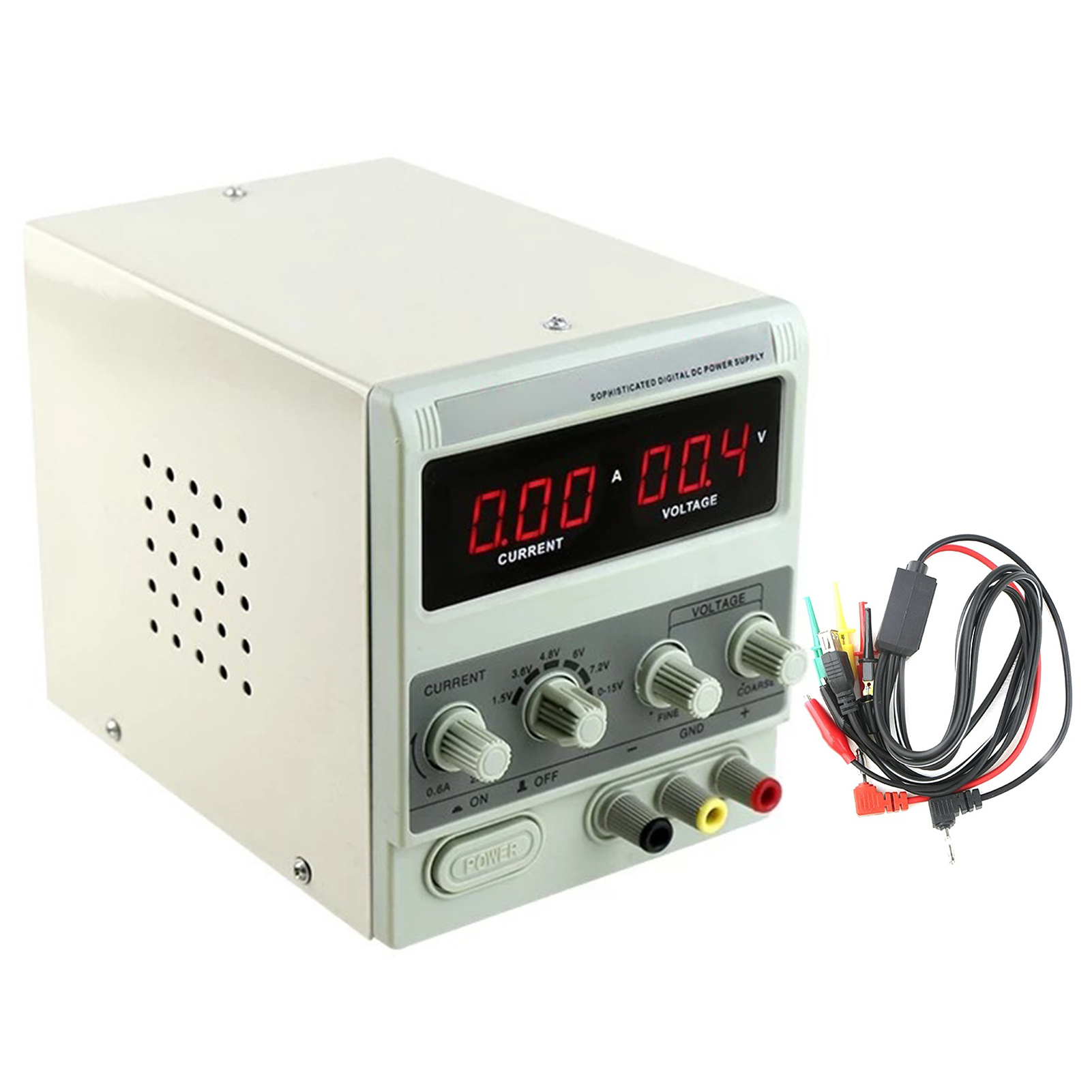 BK-1502DD DC Power Supply Variable 15V 2A Digital Display Adjustable Switching Regulated Power Supply for Mobile Phone Laptop Repair