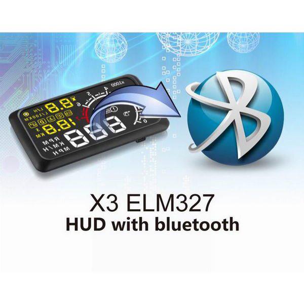 La versión Bluetooth 5.5 "x3 Big screen car Head - up muestra con un módulo elm327 incorporado