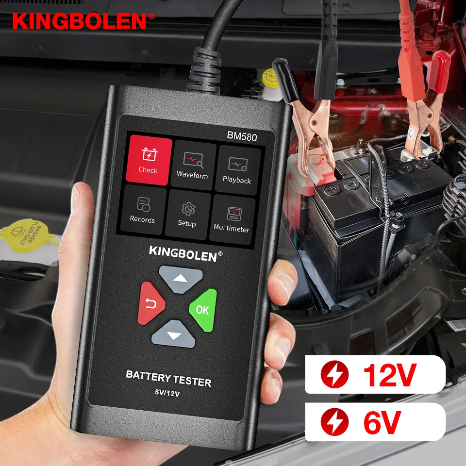 BM580 건전지 테스터 12V 6V 차 건전지 충전기 도구 시작 회로 충전 시험 자동차 분석기 PK KW650 KW208